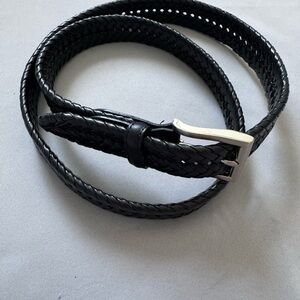 NWOT Dockers Black Braided Belt with Silver Buckle